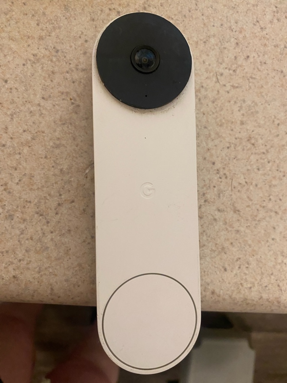 Google White and Black Nest Doorbell Camera - Minimal Wall Mount